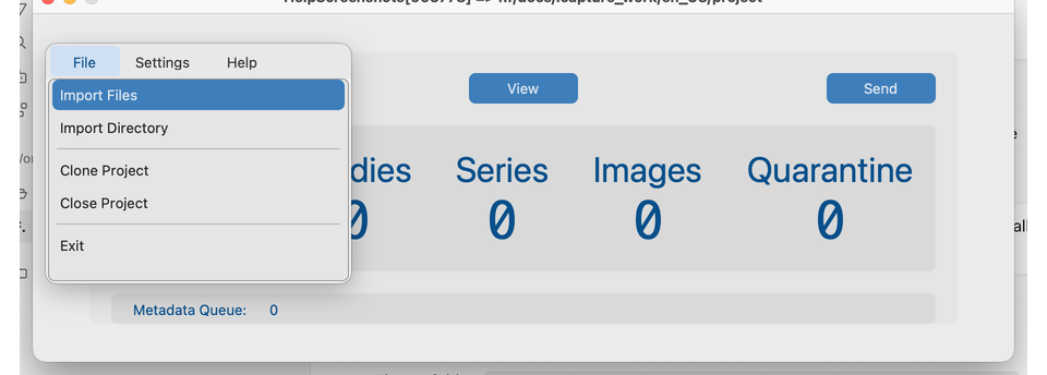 File menu — Import Files / Import Directory