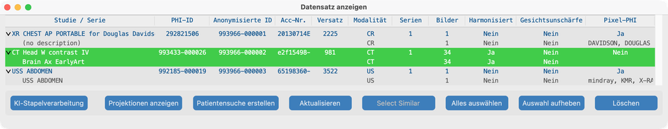 Datensatz mit Patientensuche erstellen