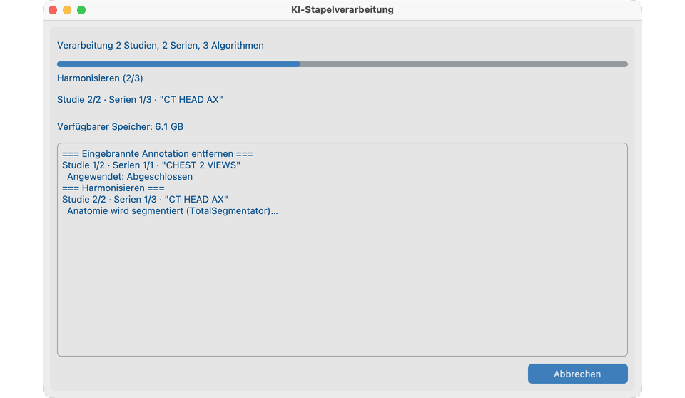 KI-Stapelverarbeitung läuft