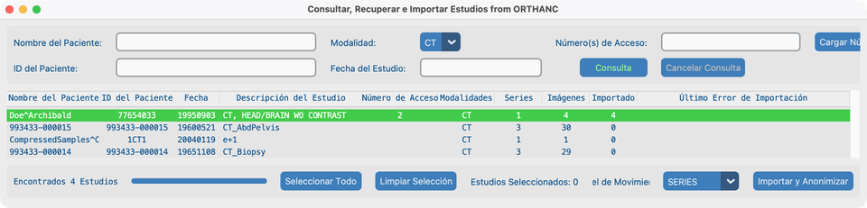 Series CT importadas resaltadas en verde