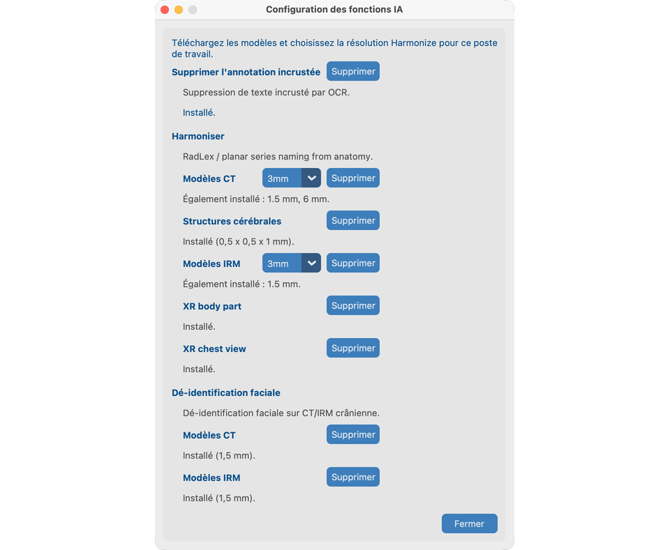 Configuration des Fonctions IA