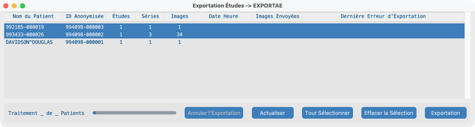 Envoyer — patients sélectionnés
